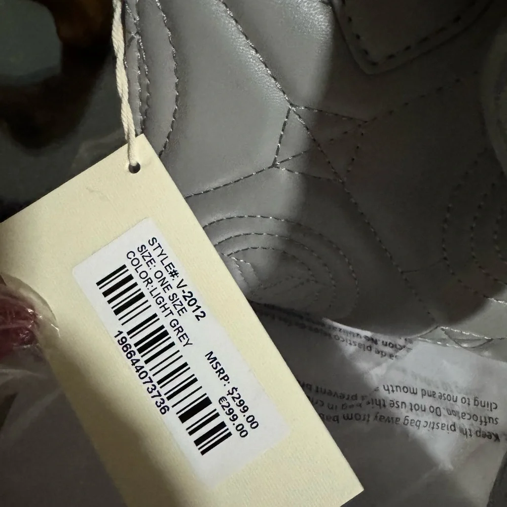 New VALENTINO ORLANDI TOTE BAG WITH PENDANT LIGHT GREY w/Guitar strap - Picture 6 of 14